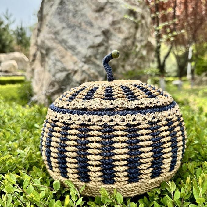 Zenpeace Wicker Basket, Suitable For Hand-Woven Basket In Bedrooms, Kitchens, Bathrooms and Living Rooms, for Organizing and Decorating Projects, Storage Clothes and Various Items, Bread and Keys