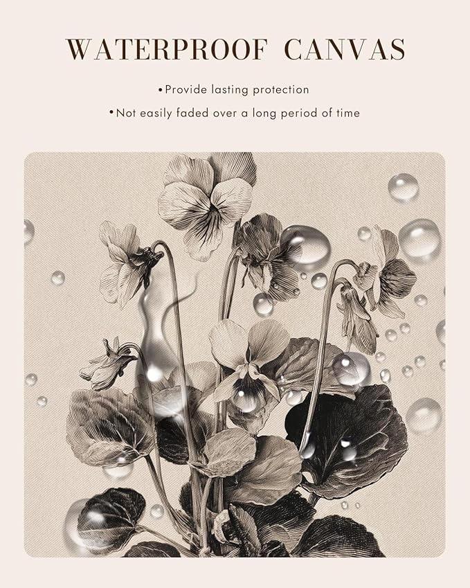 Bzstyleart Vintage Wall Art Decor for Living Room, Gold Framed Flower Wall Art Vintage Travel, Sketching Painting Picture, Home Decor Aesthetic for Kitchen Bathroom, Viola Sororia, 12L x 16W