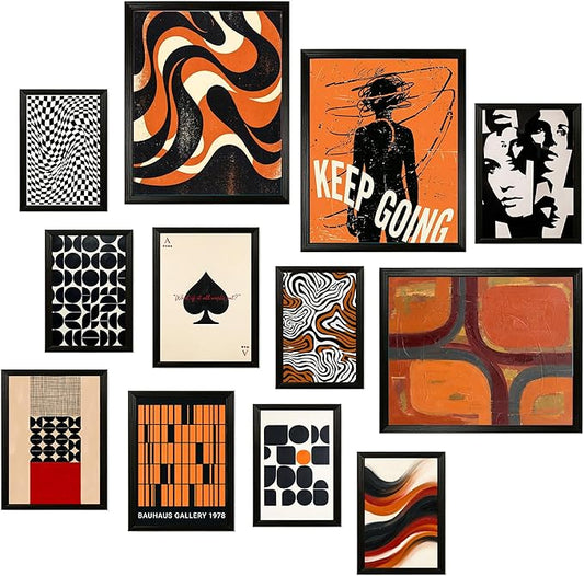 97 Decor Modern Retro Wall Decor - Mid Century Modern Wall Art, Cool 70s Posters For Room Aesthetic, Vintage Eclectic Prints Abstract Artwork For Home, Bedroom, Dorm Decorations (Unframed)