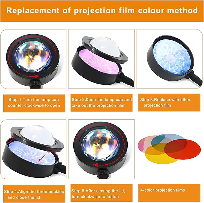 Sunset Lamp Projector, Multicolor Changed Night Light with Remote,APP Control, 360°Rotation for Party, Bedroom Decor,Tiktok,Photography