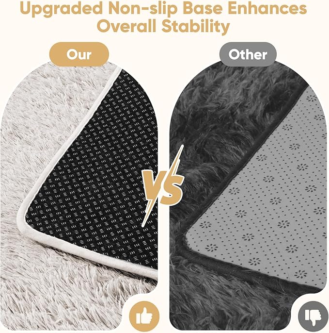 Area Rug for Living Room Bedroom: 5x7 White Soft Fluffy Shag Upgrade Non-Slip High Pile Carpet Large Fuzzy Plush Indoor Floor Decor Shaggy Rug for Kid Boys Girls Dorms Playroom Nursery Modern Home