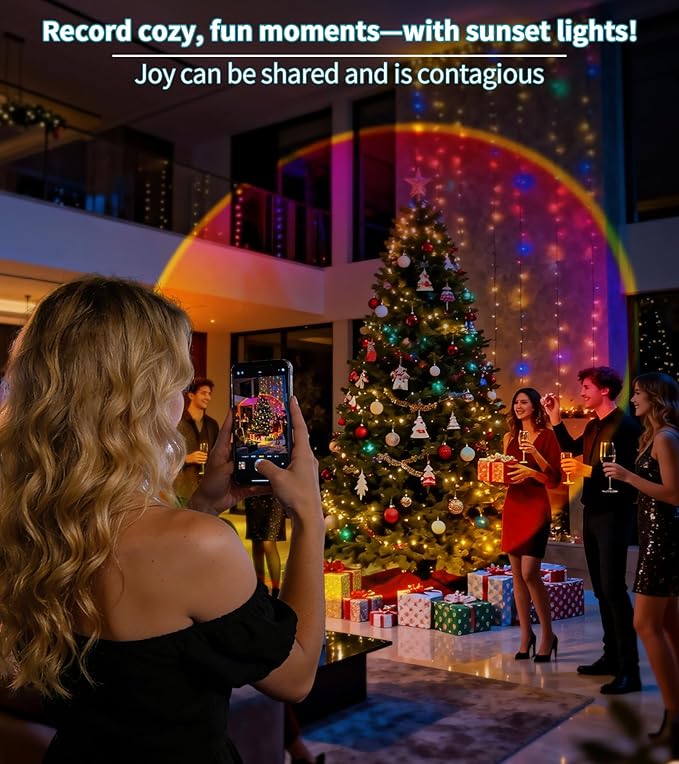 AIHYING Sunset Lamp Projector,Multicolor Changing Night Light 360 Degree Rotation Rainbow Led Sun Lamp for Photography Backgrounds,Party,TikTop Live,Christmas Gifts,Home Decor,Mood Lighting