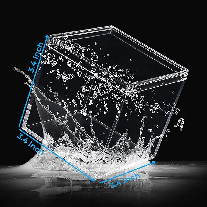KissYou Acrylic Box 4 Packs Clear Boxes with Lid Acrylic Square Cube for Display Jewelry Storage Box Graduation Wedding Birthday Party Candy Decorative Box