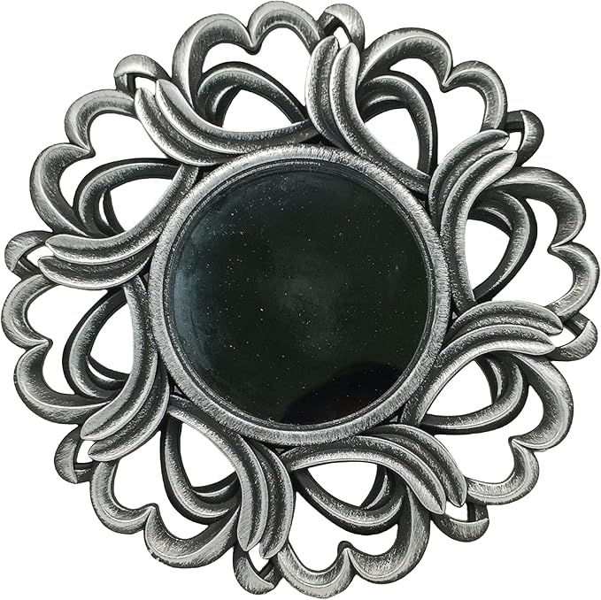 Retro Silver Mirrors for Wall Pack of 3. Round Mirrors. Decorative Mirrors.Small Wall Mirrors for Decor Home Decor Plastic Frames.Glass Mirrors.Make Old Silver Color.