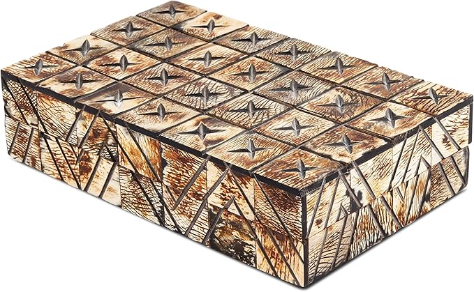 Handicrafts Home Decorative Keepsake Box 8x5 – Small Organizer Box with Lid, Boho Decorative Storage, Retro Memory Box, Unique Coffee Table Décor, Jewelry or Trinket Box, Modern Shelf Decorative Box