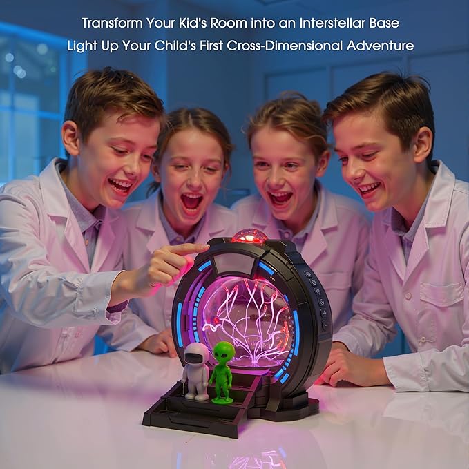 L LOHAS LED Galaxy Projector Night Light, Space Portal Night Light with Static Electricity Ball with Stargate, White Noise Sound Machine, Bluetooth Music, Clock/Timing Globe Lamp for Bedroom