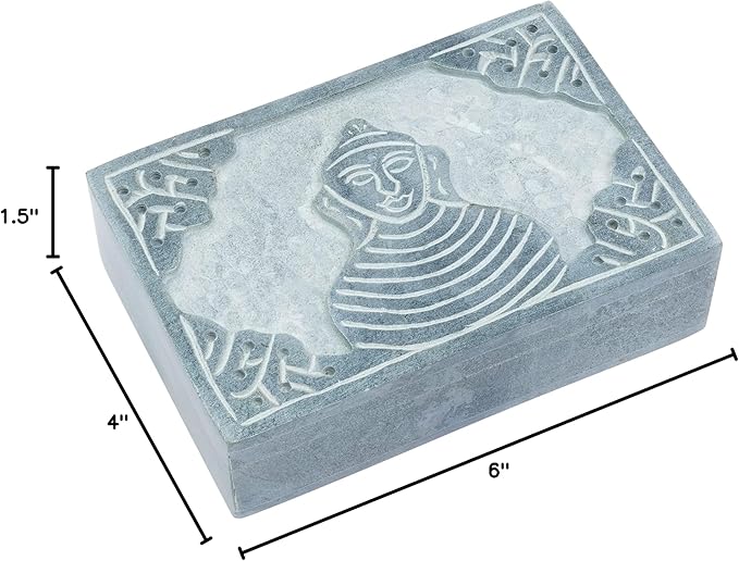 Crocon Handmade Jewelry Box – Royal Style Decorative Organizer for Jewelry & Makeup, Elegant Trinket Box, Table Decor, Gift for Mother & Precious Keepsakes, Buddha Design - 6x4x1.7 Inch