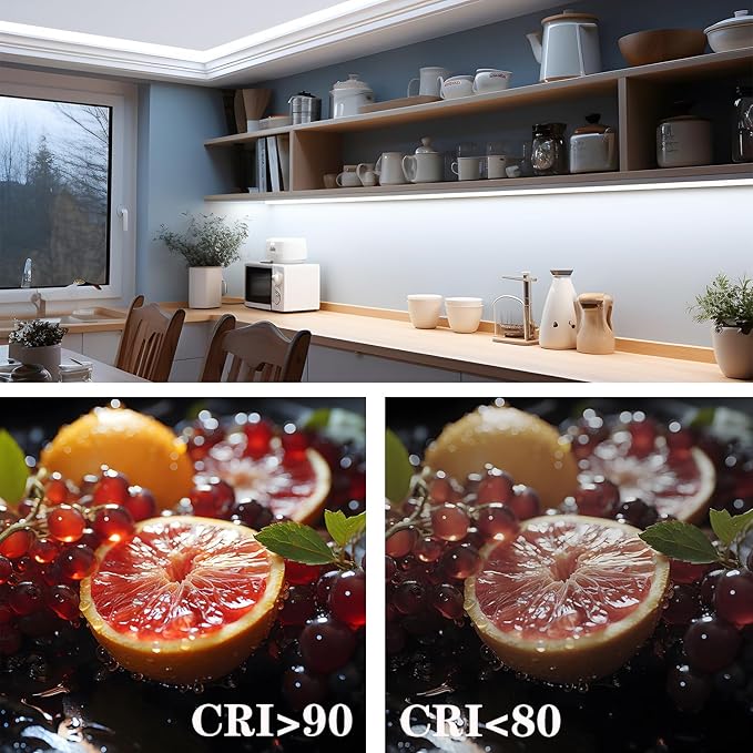TOPAI 24V COB LED Strip 5000K Daylight White Waterproof IP65 480LEDs/M Super Bright 4000Lm CRI>90 16.4ft Dotless High Density Cuttable Flexible for Cabinet Home DIY Lighting Projects