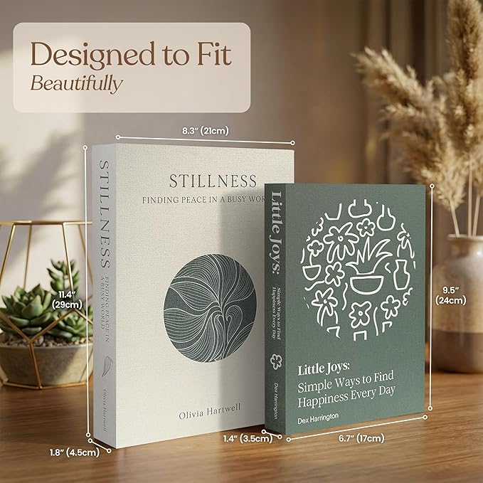 MESMOS Set of 2 Faux Decorative Books for Shelves, Living Room & Home Decors, Faux Books for Decoration, Decorative Coffee Table Book Decor, Book Decor Aesthetic, Coffee Table Box - Mindfulness Series