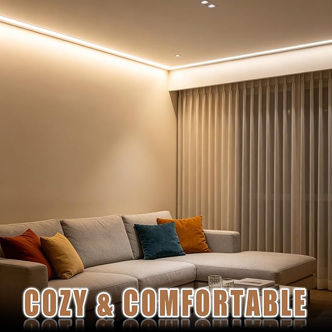RadiantFlux 4000K 30Ft LED Strip Lights, Dimmable Natural Indoor Lighting, Flexible Super Bright LED Tape for Living Room, Kitchen, Vanity Mirror & More