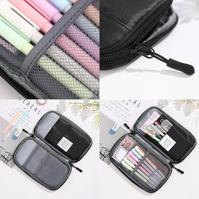 Big Capacity Pen Case Large Storage Pen Pouch Aesthetic, Office Pen Marker Case Simple Sturdy Multifunctional Bag Organizer for Man Women(Purple)