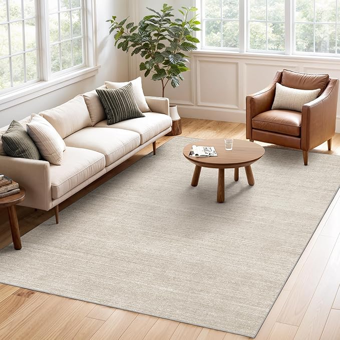 Valenrug Washable Rugs 3x5 - Stain Resistant 3x5 Area Rugs for Living Room, Non Slip Backing Printed Entryway Rugs for Bedroom, Folable Machine Washable Area Rug(3'x5', Beige)