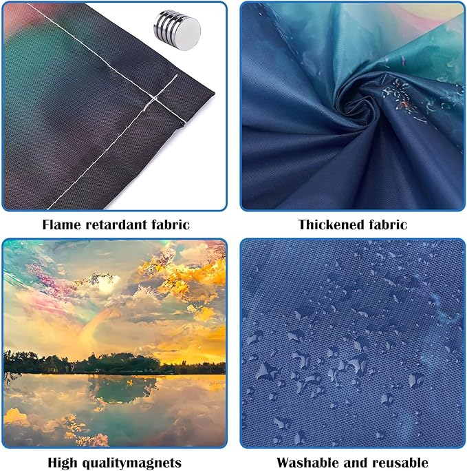 ANGSYLTH 2 Pcs Fluorescent Light Covers - 4 x 2 Feet Covers for Ceiling Lights, Magnetic Light Filters for Classroom, Office, Hospitals, Home (Auspiciousness Clouds)