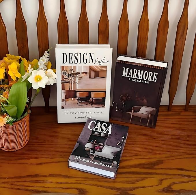LUNETH Decorative Books for Home Decor - Set of 3 Faux Books for Coffee Table Decor, Fake Book for Decoration, Aesthetic Faux Book Storage Box for Living Room Bookshelf