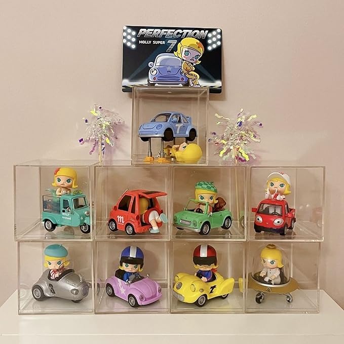 KissYou Acrylic Box Clear Boxes with Lid Plastic Square Cube 4 Pack Small Plastic Storage Box Graduation Party Decoration Box