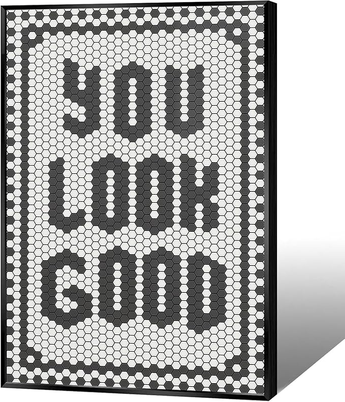 You Look Good Inspirational Posters Trendy Minimalist Black And White Quotes Canvas Wall Art Preppy Positive Affirmations Wall Decor For Bedroom Dorm Apartment Bathroom 16x24in Framed