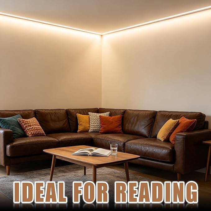 RadiantFlux 50Ft 4000K Flexible LED Strip Lights, Natural Glow Indoor Strips, Dimmable Super Bright Tape Lights for Living Room, Kitchen and Vanity Mirror
