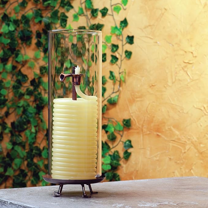 Candle by the Hour 80-Hour Candle with Glass Cylinder, Eco-friendly Natural Beeswax with Cotton Wick, Yellow