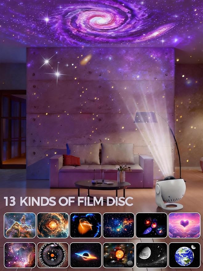 Pro Galaxy Projector, 13 in 1 Planetarium Star Projector for Bedroom Decor, 360° Rotating Nebula Projector Lamp, Timmer Starry Night Light Sleep Projector for Kids,Ceiling,Room Decoration,Gifts