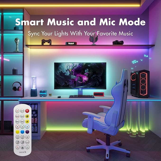 Smart IC RGB LED Strip Lights 50FT, Segmented DIY Color Changing, Rainbow Chasing Effects, WiFi App/Voice Control, Music Sync, Works with Alexa & Google Assistant, LED Lights for Bedroom Decor
