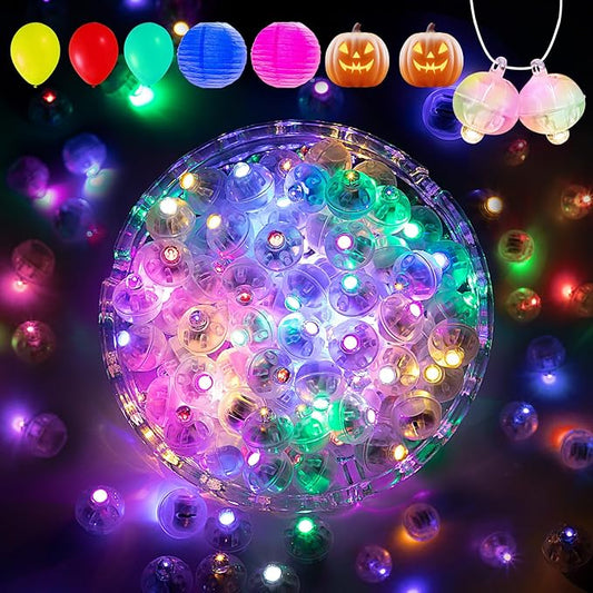 Aogist 200Pcs Multicolor Balloon Lights with Hook,Long Standby Time,Waterproof Mini Light for Birthday Party Wedding Christmas Halloween Easter Decorative (Flash)