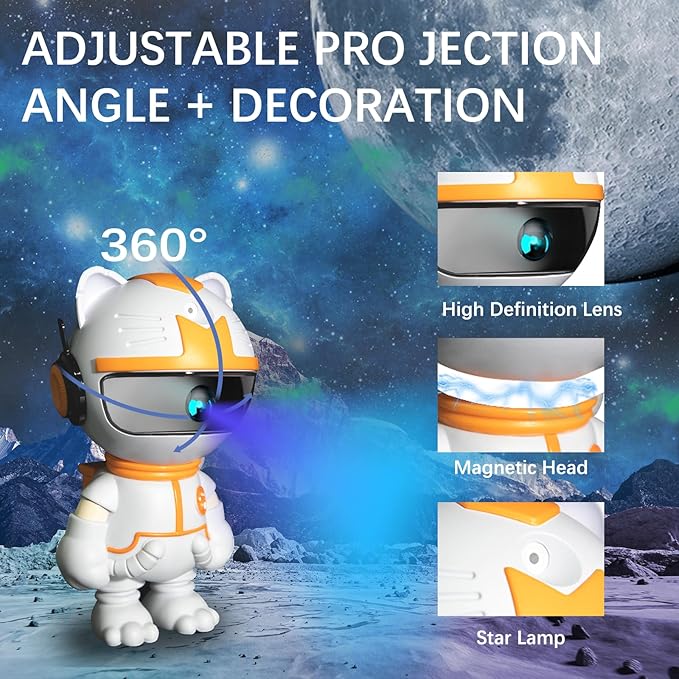 Start Projector-8 Colors Northern Light,Starry Nebula Ceiling LED Lamp, Robot Astronaut Galaxy Projetor with Remote,Galaxy Projector for Kids Room Decor Aesthetic,Star Projector for Bedroom