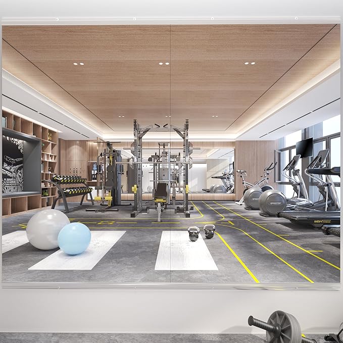 48X30 2Pack Large Home Gym Mirror, Frameless Tempered Glass Dance Wall Mounted Mirror for Home, Yoga, Dancing, Studio, Living Room