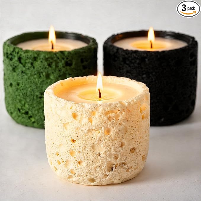 Viyffo 3 Pack Citronella Candles Outdoor, Citronella Candle Set Indoor, Candles for Home Scented, Non Toxic Soy, Colorful Ceramic Jar for Patio, Backyard Décor & Camping Gift (6oz, 12 Hour Burn Each)