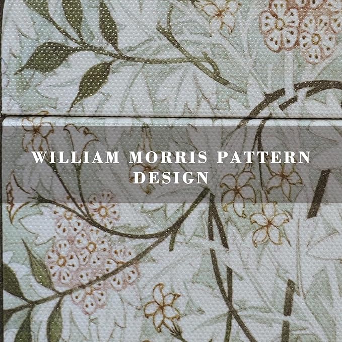 Vintage Decorative Storage Box with Handle, Retro Floral William Morris Keepsake Organizer Chest for Jewelry, Trinkets, Gift Packaging and Home Decor, 7 x 5.6 x 4.7 Inch