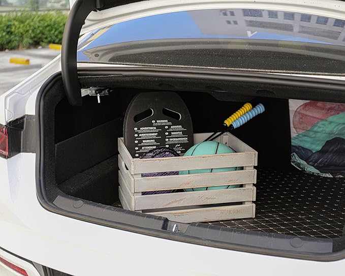 Gray Wooden Crates are Mainly Suitable for Storage, Tool Crate, Wine Crate, Camping, and Other Multi-Purpose. Rustic Style, They are Sturdy and Durable, set of 2 Length of 17.7 inches.