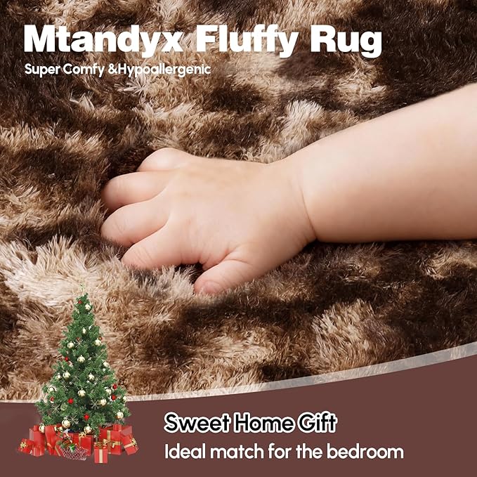 6x9 Rugs for Living Room, Rugs for Bedroom, Plush Fluffy Carpet, Non-Slip Upgrade Tie-dye Coffee Rug, Suitable for Kids Home Decor Aesthetics Dorm.