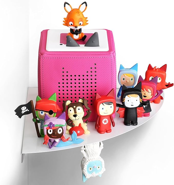 Tonies Storage Shelf for Tonies Box Organizer & Tonies Figures – Magnetic Metal Floating Shelves for 35~45 Tonies Characters ＆ Toniebox 1/2 Player, Designed for Kids' Gifts, Fan Shape