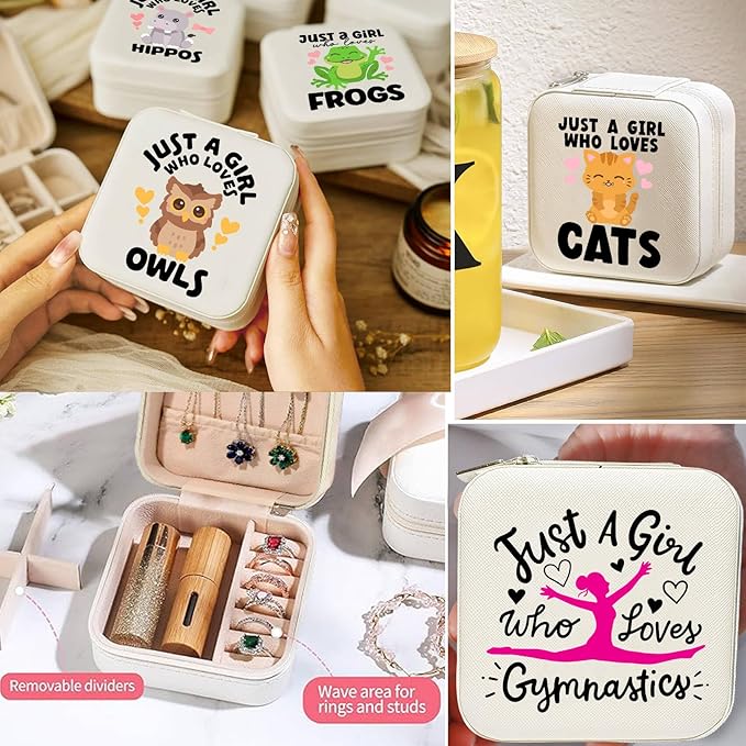 Cow Travel Jewelry Case,Jewelry Box Travel Organizer Small PU Leather Rings Earrings Necklaces Storage Box Valentine's Day Cow Gifts for Women,Daughter, Girlfriend,Mom,Wife,Bridesmaids