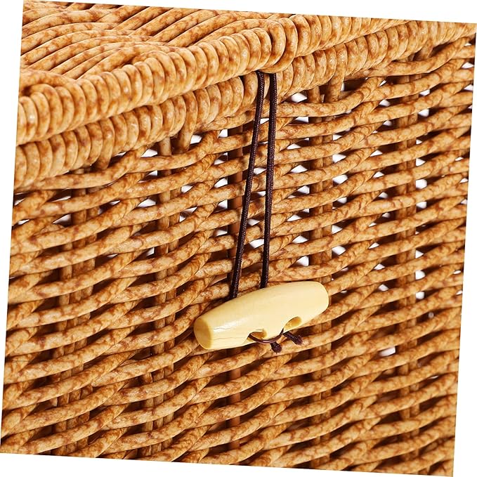 MAGICLULU Baskets for Organizing Woven Storage Bin Desktop Makeup Organizer Imitation Rattan Box