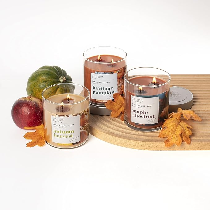 Signature Soy Lidded Autumn Harvest Scented Candle, Large Jar