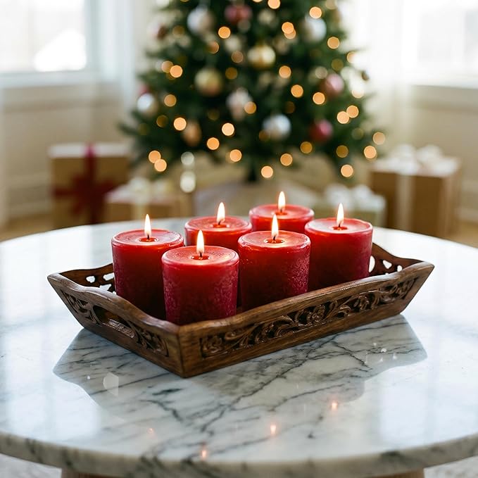 Aroma Naturals Votive Candles Essential Oil, Peace Ruby Holiday, 6 Count