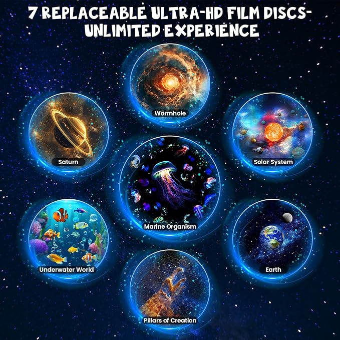 Galaxy Projector, 2-in-1 Planetarium Star Projector with 7 HD Slides Wall Lamp, LED Sconces Night Light Starry Sky Space Solar System Projector Nebula for Kids Bedroom Sleeping Hallway Ceiling Decor