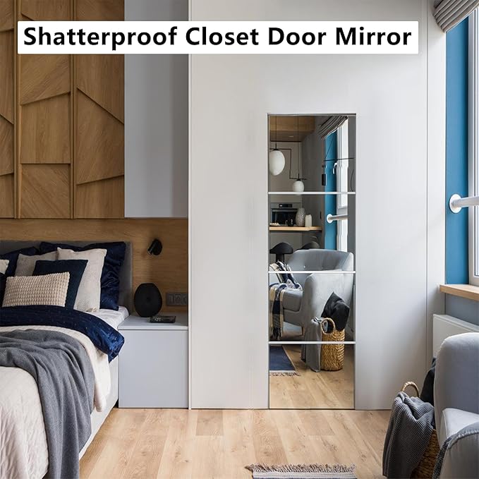 Unbreakable Mirror for Wall, Full Body Mirror for Kids, 4Pack 10 x10 inch, Shatterproof Plexiglass Long Mirrors Fores Bedroom Closet, Children Plastic Mirrors Non Glass Stick on Mirro