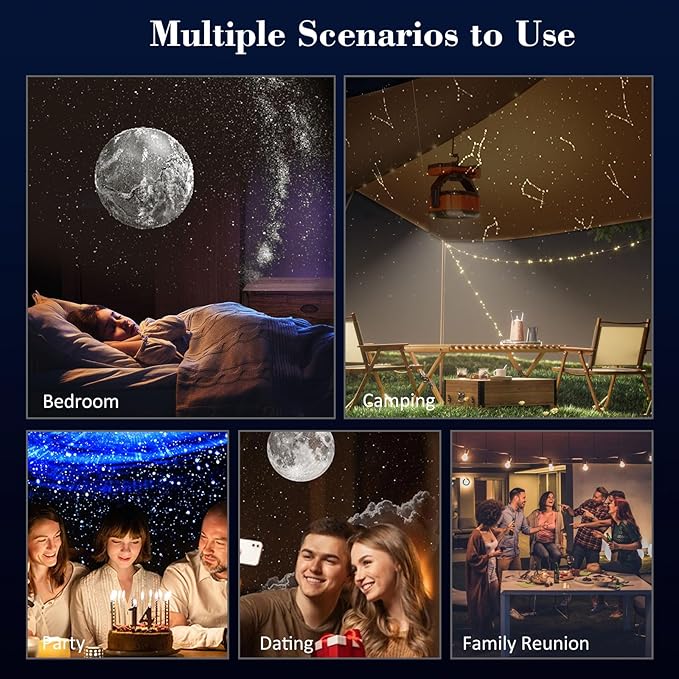 Star Projector Galaxy Night Light ¨C Planetarium Projector with Rotating Starry Sky, Constellations, Realistic Earth & Saturn | Bedroom Decor for Kids & Adults | Sleep Aid & Relaxation Gift
