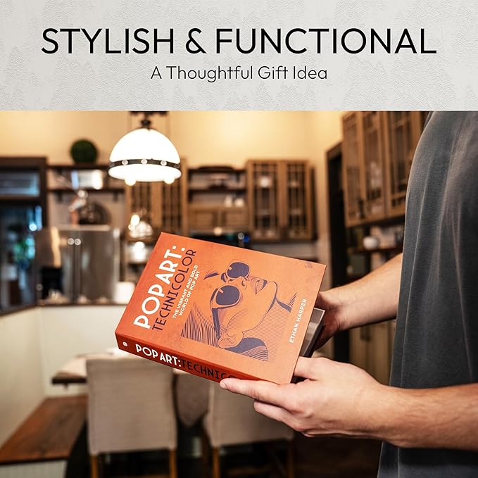 Decorative Books | Orange 10 Book Set with 3 Sizes | Preassembled with Hidden Storage | Perfectly Stackable for Easy Home Staging | Book Decor to Elevate Your Space | Home Decor Made Simple!
