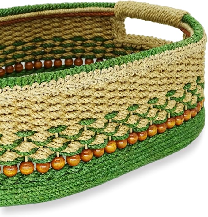 Zenpeace Wicker Large Rectangle Basket, Suitable For Hand-Woven Basket In Bedrooms, Kitchens, Bathrooms and Living Rooms, for Organizing and Decorating Projects, Storage Various Items and Keys