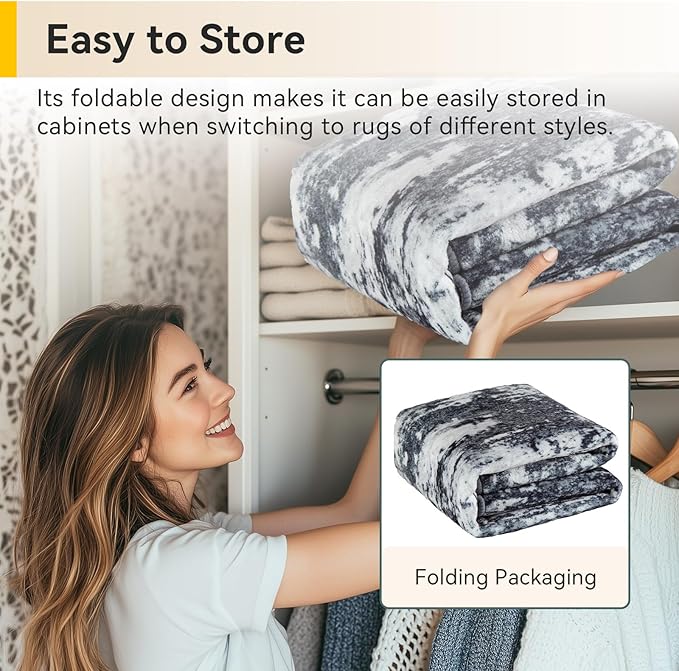 RELEANY Washable Area Rugs 9'x12' Non-Slip Modern Abstract Soft for Living Room Entryway Bedroom Nursery, Print Pattern, Black Navy Blue Gray
