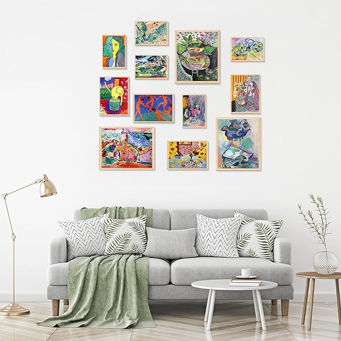 KBKBART Matisse Wall Art Prints Set of 12, Matisse Eclectic Wall Decor, Colorful Abstract Painting Wall Decor Aesthetic, Minimalist Vintage Gallery Canvas Paintings, Eclectic Home Decor, Unframed