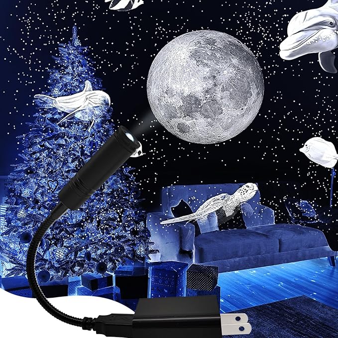 HD Moon Projector Shooting Star Manual Focus,Romantic LED Night Light Bedroom Atmosphere Projection Decoration
