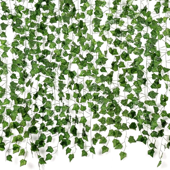 ARTKAIKE Fake Vines for Room Decor(12 Pack 84 Feet) Aesthetic Artificial Plant Ivy Leaves Hanging Greenery Garlands for Home Bedroom Wall Wedding Party Decor (672FT 96PCS Vines)