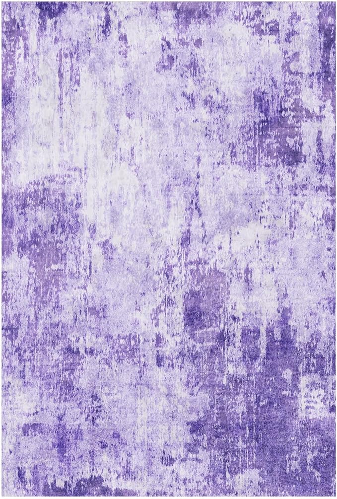 RELEANY Washable Area Rugs 2'x8' Non-Slip Modern Abstract Soft for Living Room Entryway Bedroom Nursery, Print Pattern, Purple Gray Pink White