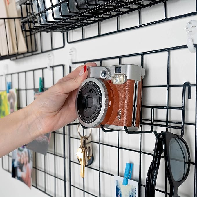 ODOXIA 1 Pack Wire Wall Grid Panel | Hanging Home, Office & Kitchen Décor | Mesh Storage Organizer & Picture Frame | Grid Panels | Memo & Photo Grid | Photo Wall | Metal & Black