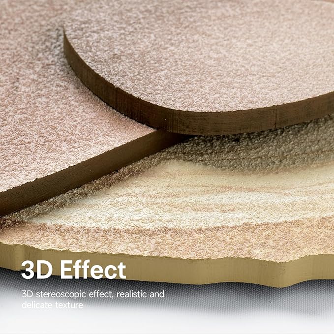 Troartos 3D Textured Elephant Wall Art Decor, Minimalist Neutral Brown Animal Artwork for Walls, Tree Ring Wall Decor for Living Room, Dining Room, Bedroom, Home Office 24x24 Inch