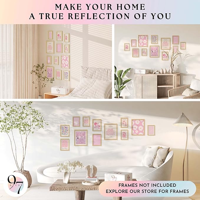 97 Decor Pink Wall Decor Aesthetic Pictures - Matisse Wall Art Pink Posters for Room Aesthetic, Abstract Danish Pastel Prins, Light Pink Dorm Wall Decor for College Girls Bedroom (8x10 Unframed)