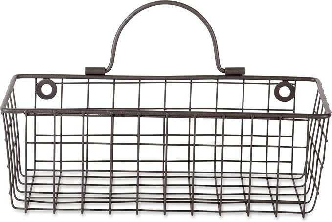 DII Farmhouse Vintage Décor, Wire Wall Basket, Small, Bronze, 2 Piece